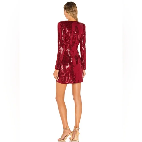 Lovers & Friends red sequined wrap around dress size small